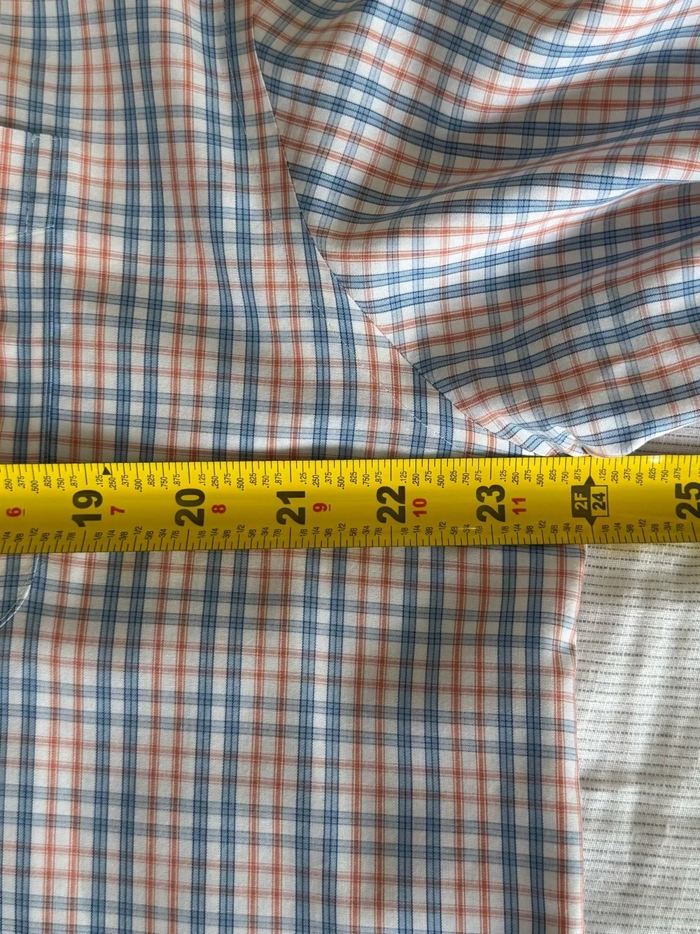 L.L. Bean Men’s Blue and Orange Plaid Button-Down Shirt - Picture 4 of 5